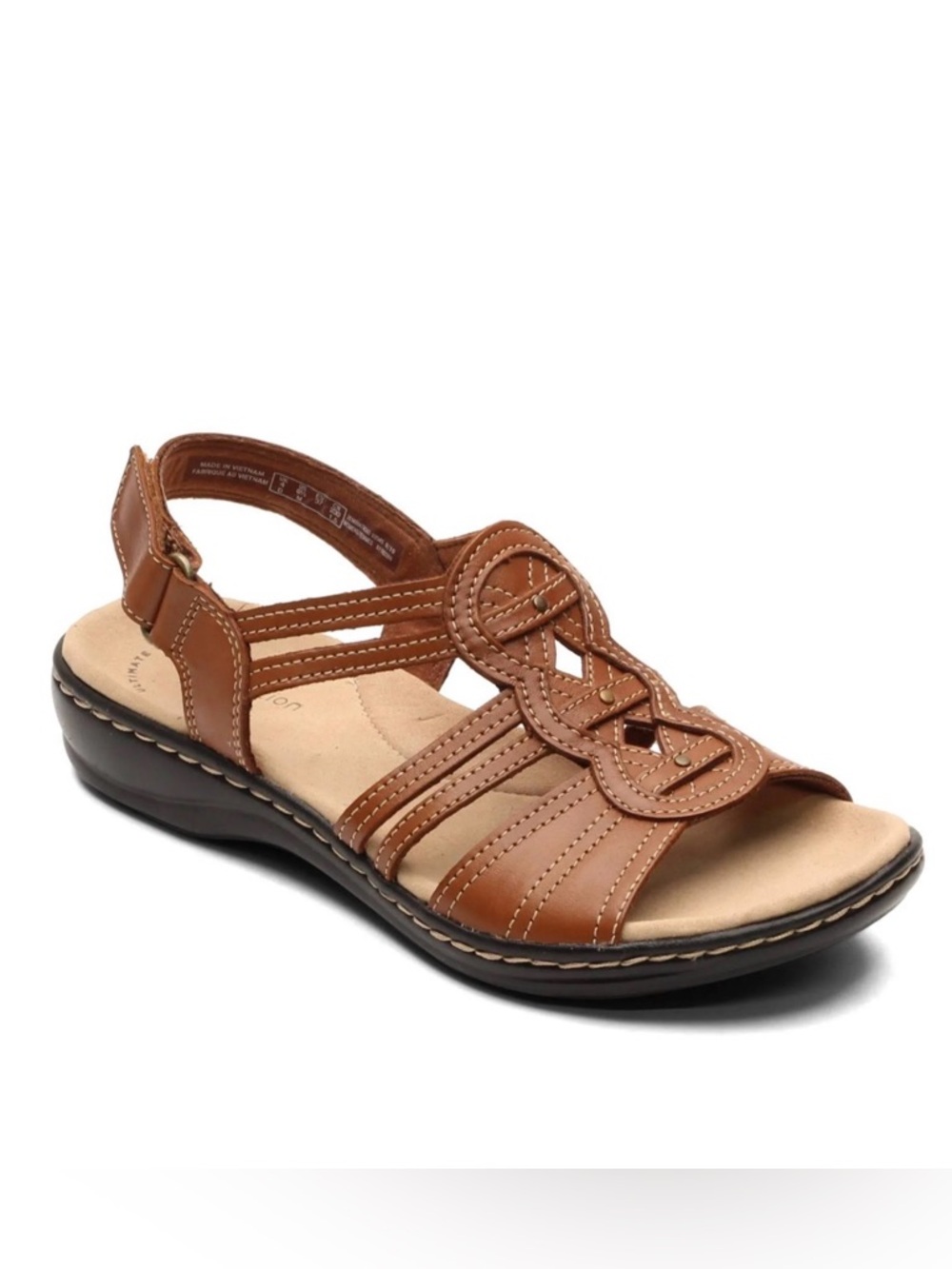 Clarks Collection Womens Leisa Janna Strappy Sandals Size 7 Tan NEW Without Tags